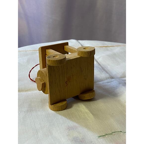 Wooden Christmas Tree Ornament Natural wood train engine - Picture 4 of 10